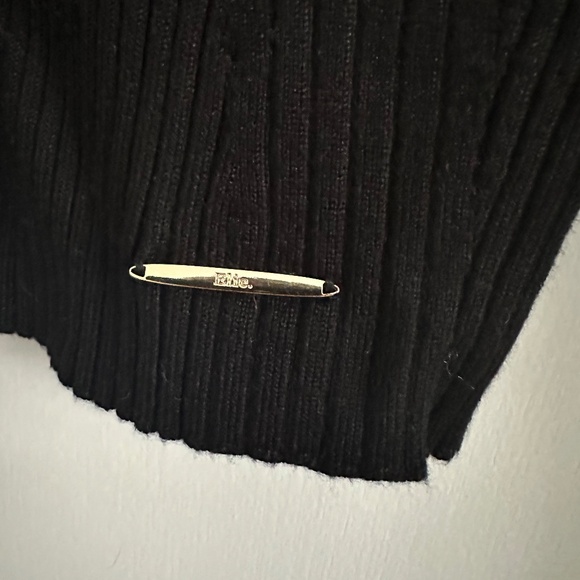 NWT Elie Saab ribbed black turtle neck sweater women's small (006) - Picture 2 of 7